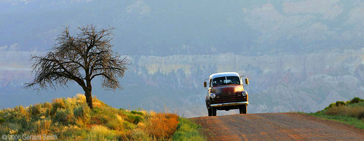 1953 Chevrolet 3800 panel truck on the road to Christ in the Desert monastery near Abiquiu, New Mexico