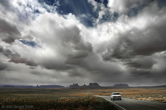 Monument Valley Navajo Tribal Park from US 163, near Mexican Hat, Utah