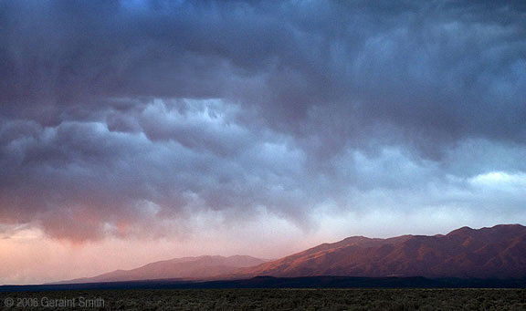 Last night, looking north from the Rio Grande Gorge bridge, Taos, NM