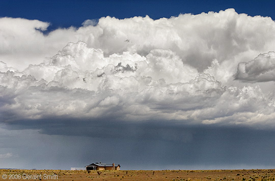 The sky and house from the Hwy 14 on the 'Turquoise Trail' between Santa Fe and Madrid, NM