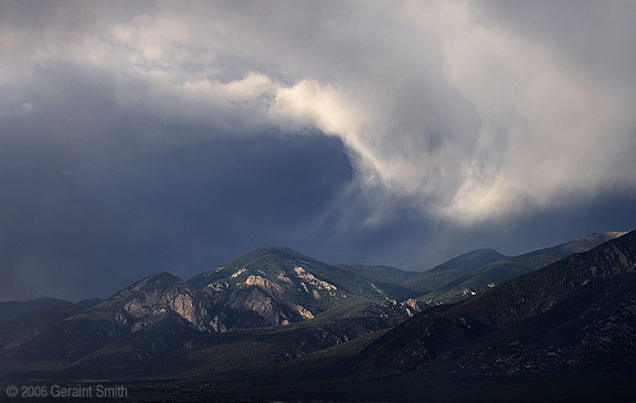 Clearing rain storm over the mountains of Northern New Mexico