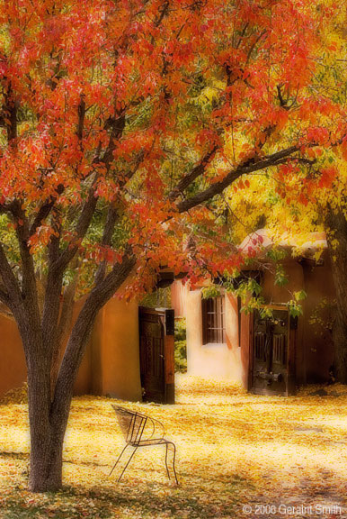 The gatehouse and courtyard at the Mabel Dodge Luhan House, Taos NM