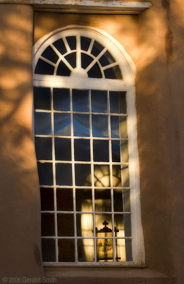 St Francis church window Ranchos de Taos NM