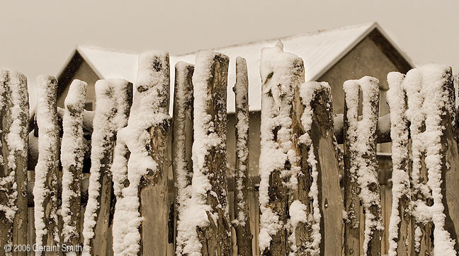 Last weeks snow fall on Kit Carson Road in Taos, NM