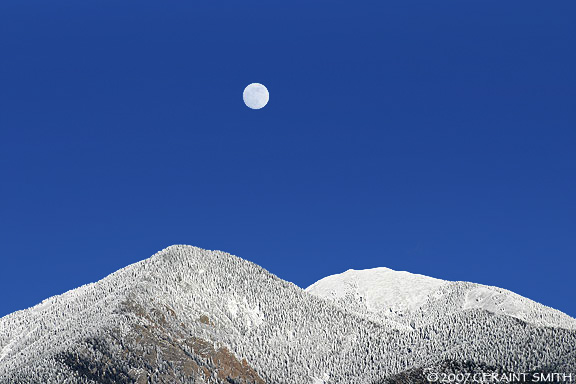 Moorise over Taos Mountain