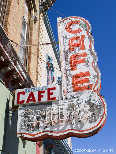 Estella's Cafe sign in Las Vegas, NM