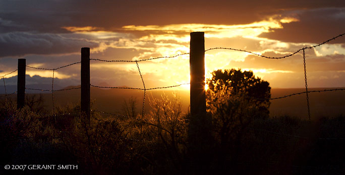 Range fencing on the mesa, Taos, New Mexico