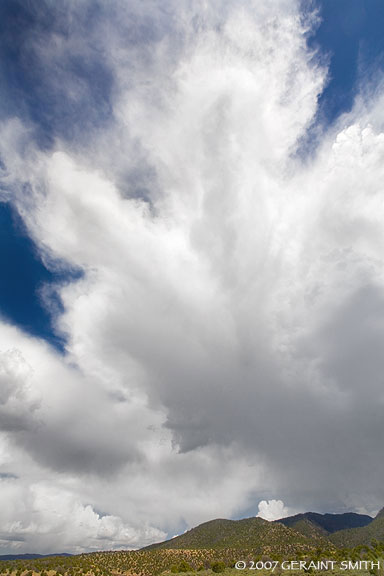 Storm clouds building over the foothills in Taos, NM 