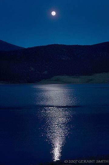 'Blue Moon' over Eagle Nest Lake in the Moreno valley, New mexico