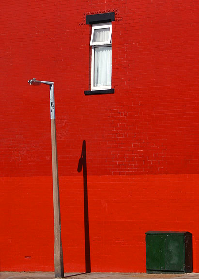A very bright wall in Leeds, north Yorkshire, England