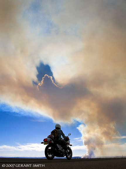 A fire burning west of Taos and the Rio Grande Gorge yesterday in New Mexico