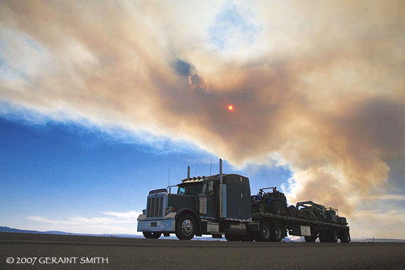 A fire burning west of Taos and the Rio Grande Gorge yesterday in New Mexico