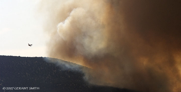 A fire burning west of Taos and the Rio Grande Gorge yesterday in New Mexico