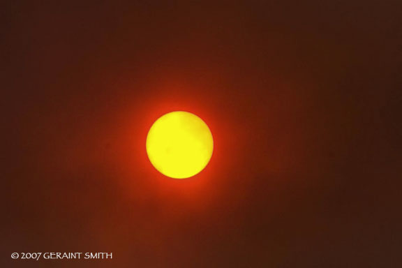 A fire burning west of Taos and the Rio Grande Gorge yesterday in New Mexico