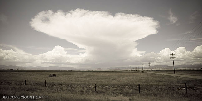 Anvil head storm cloud over San Luis valley from Highway 285, Colorado