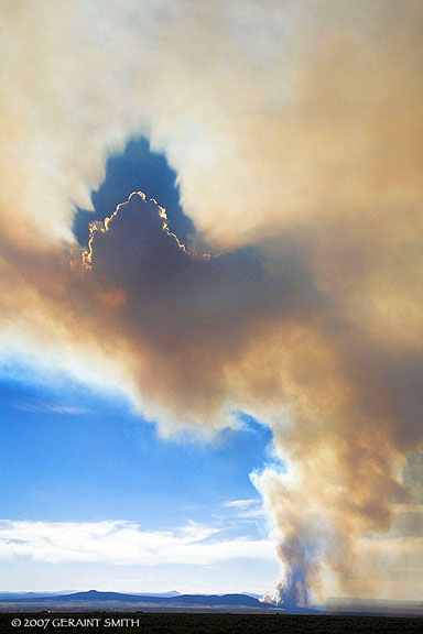 A fire burning west of Taos and the Rio Grande Gorge yesterday in New Mexico