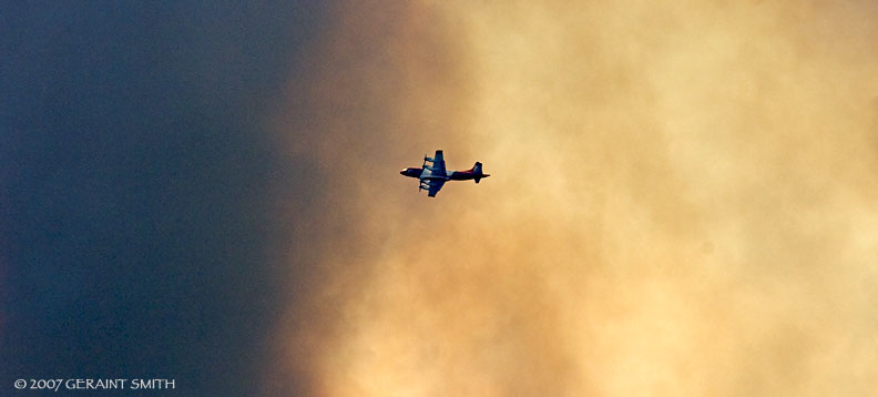 A fire burning west of Taos and the Rio Grande Gorge yesterday in New Mexico