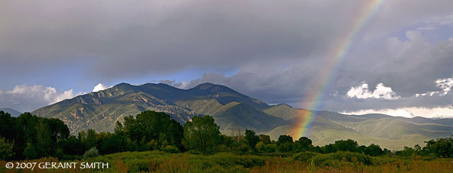 Summer evening light on Taos Mountain