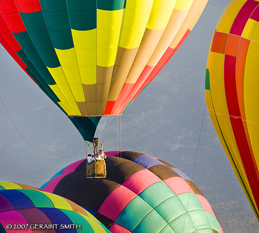 Up and away a scene from this week end's Taos Mountain Balloon Rally