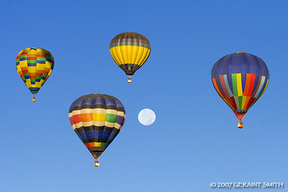 Moon and balloons Taos Mountain Balloon Rally