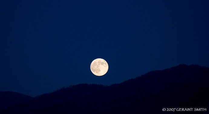 Harvest moon rise last night over the Sangre de Cristo foothills near Taos Pueblo