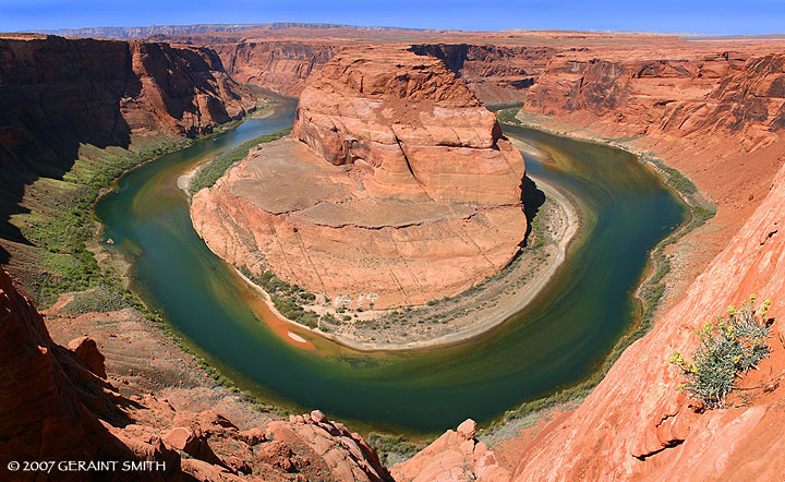 Horse Shoe Bend on the Colorado River south west of Page ... downstream of Glen Canyon Dam and Lake Powell, Arizona