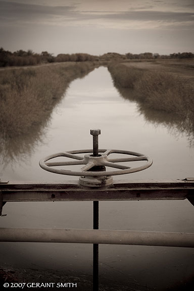 Sluice gate irrigation channel at the bosque del apache