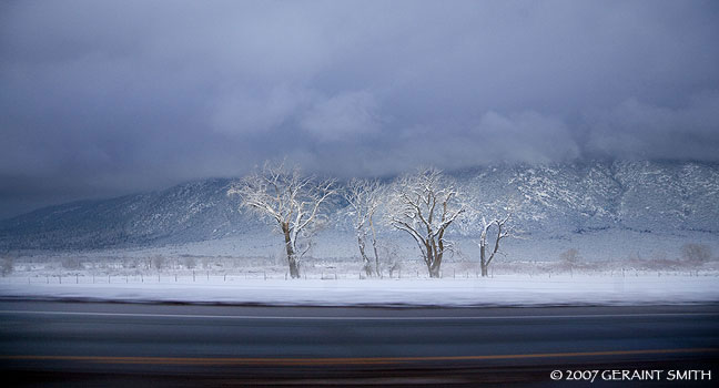 Driving through El Prado, Taos