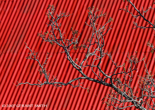 A very red roof near Cleveland, NM