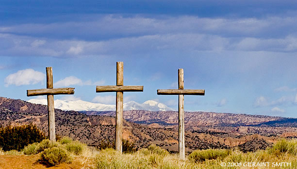 A veiw from the Morada in Abiquiu across the plateau to Taos Mountain