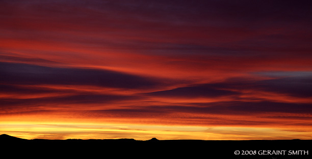 A magnificent winter sky, across the mesa from Taos last night