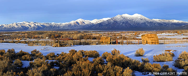 Pueblo Peak, the Sangre de Cristo mountains and Taos valley