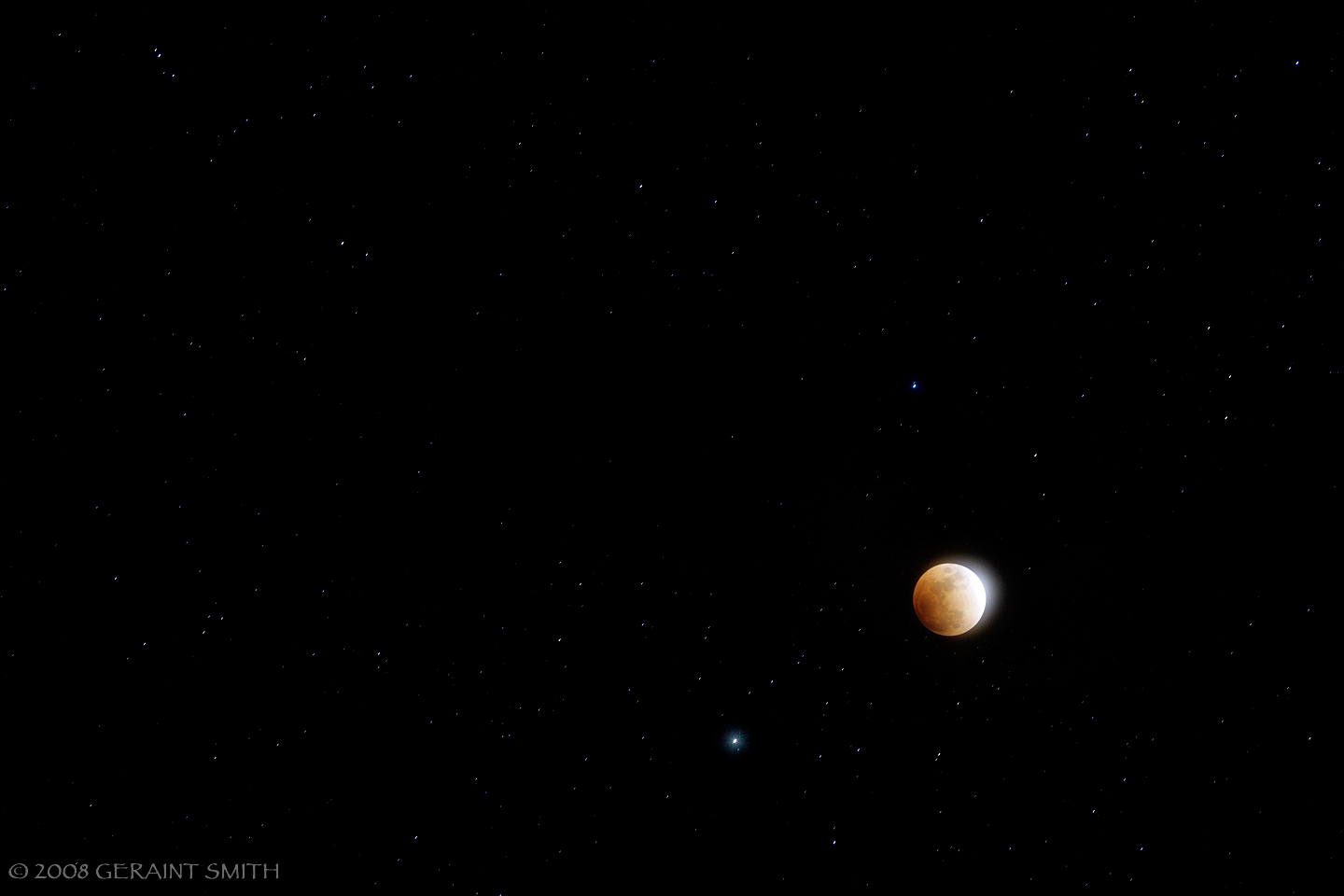 Lunar Eclipse February 20th taken at the Tres Piedras gas station on Highway 285, NM 