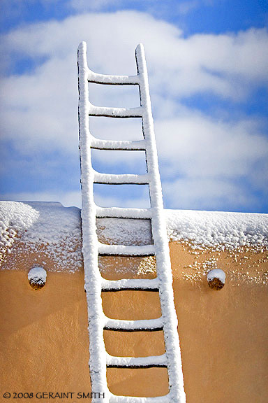 Snow ladder in Ranchos de Taos
