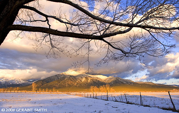 Winter evening light on Pueblo Peak (Taos Mountain)