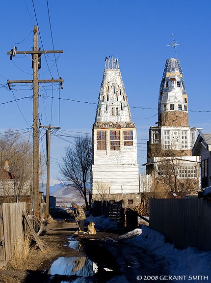 Tending to the mud at "Cano's Castle"in Antonito, Colorado