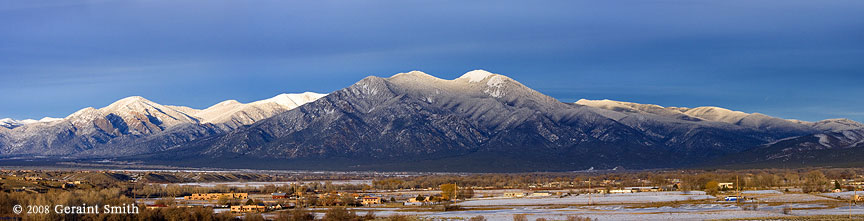 View  the Sangre de Cristos across the Ranchos Valley, NM