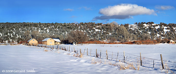 A pastoral winter scene near Penasco on the High Road to Taos
