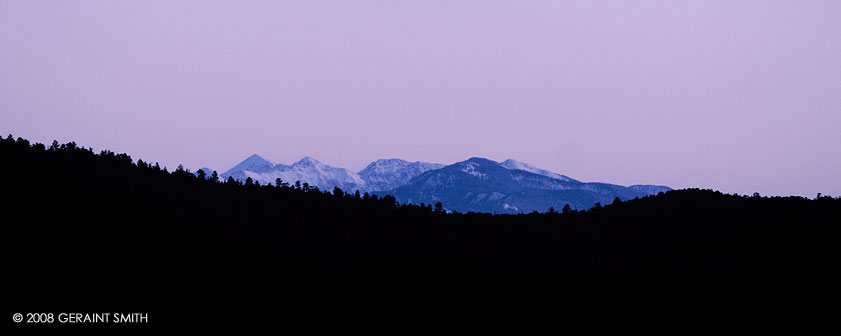 Truchas Peaks from the trail in Taos Canyon