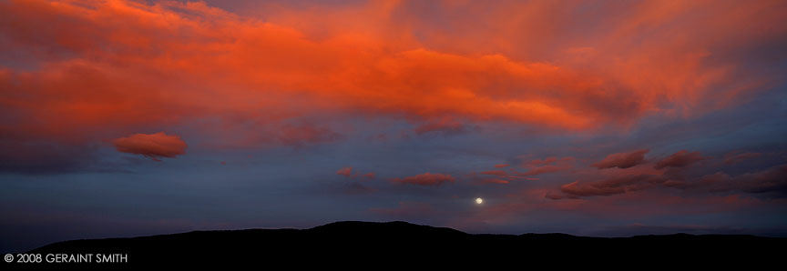 Moonrise over the foothills in Taos