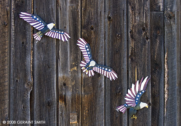 Tin eagles in Elizabethtown, (a ghost town) NM