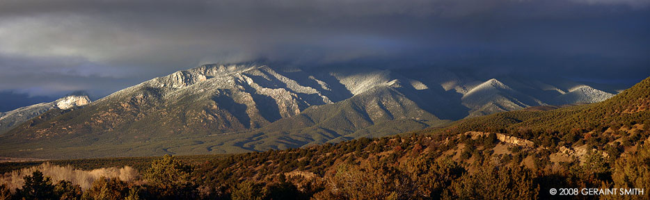 Evening light on on the mountains, Taos, NM