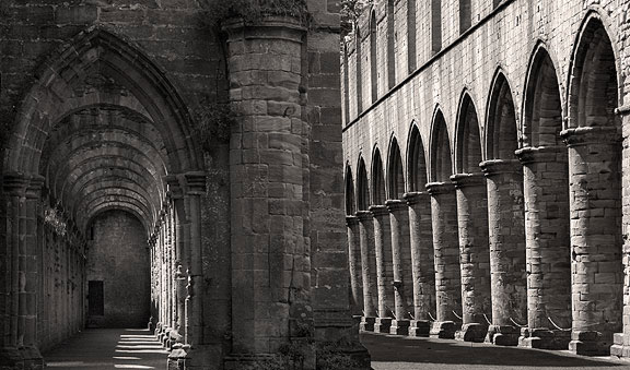 Fountains Abbey, North Yorkshire England. Owned by The National Trust, Fountains Abbey now forms part of the Studley Royal Estate