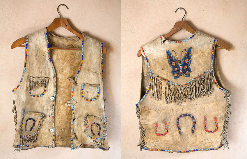 Beaded hide vest