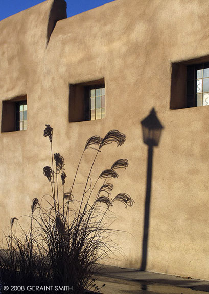 Light on the wall at Taos Plaza