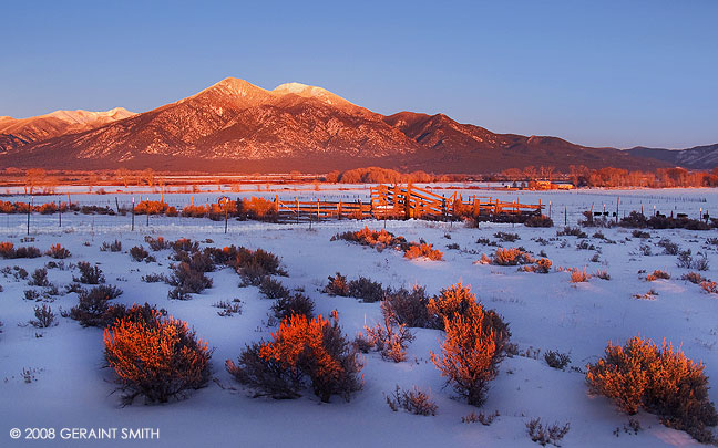 Just off the highway ... old stock pens and Taos Mountain