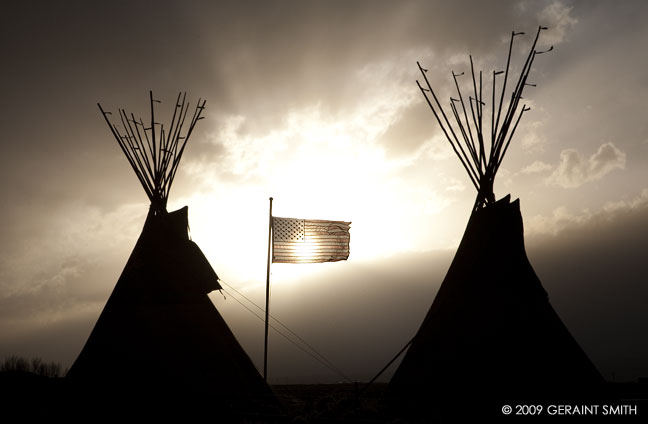 High winds at the tipis