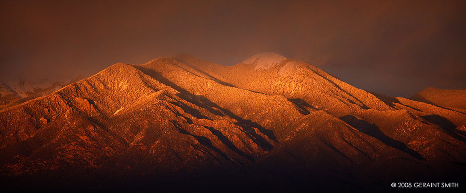 Winter light on Taos Mountain