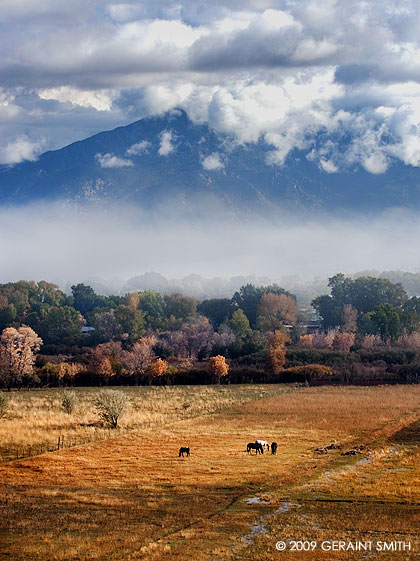 As the fog lifted over the Ranchos de Taos valley