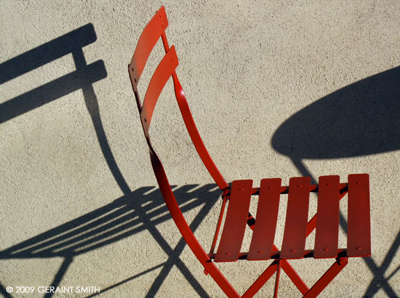 Shadows at a Taos coffee shop